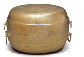 Gilt Silver Container Engraved with Chinese Characters “Qianqiu Wansui”