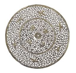 Gilt Silver Mat Engraved with Chinese Characters “Qianqiu Wansui”