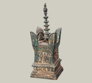 Gilt Pure Silver Ashoka Pagoda