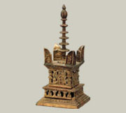 Gilt Pure Silver Ashoka Pagoda