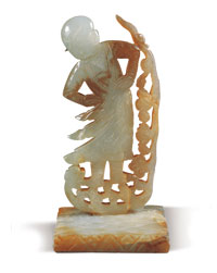 Jade Statue of Standing “Boy of Good Fortune”